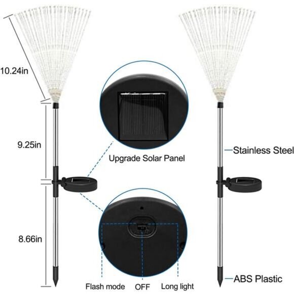 Solar Garden Firework Lights Decor Waterproof 2 Pack,120 Led Solar Powered - Picture 6 of 7